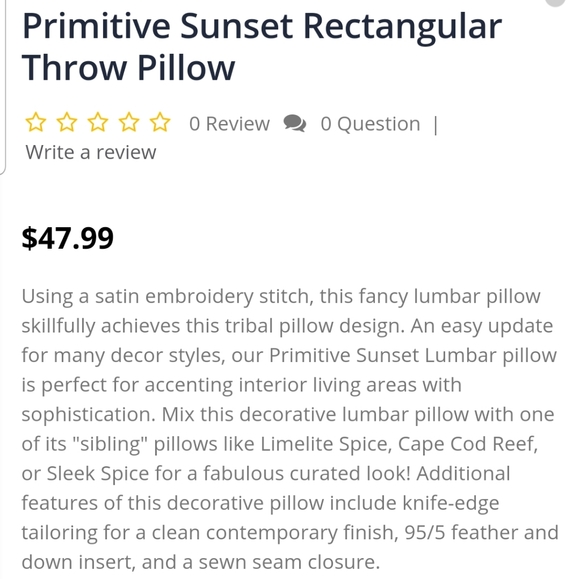 Pillow Perfect 18.5"x11.5" Primitive - Picture 5 of 7